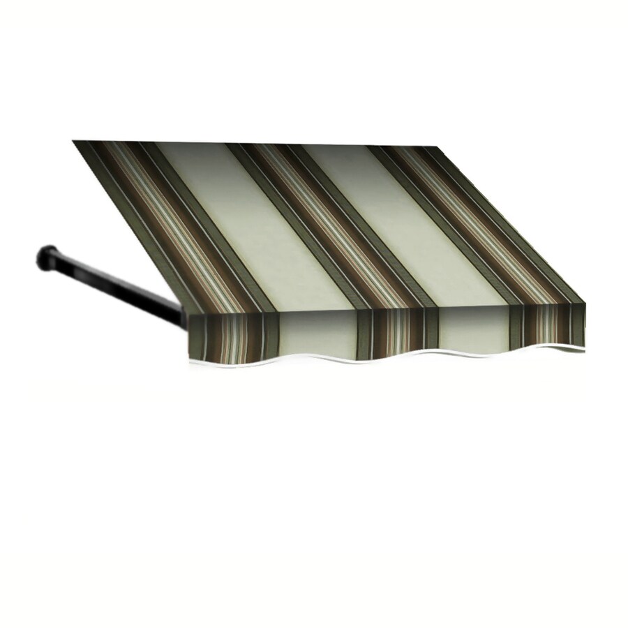 Awntech 12 Ft 4 1 2 In Wide X 3 Ft Projection Taupe Multi Striped