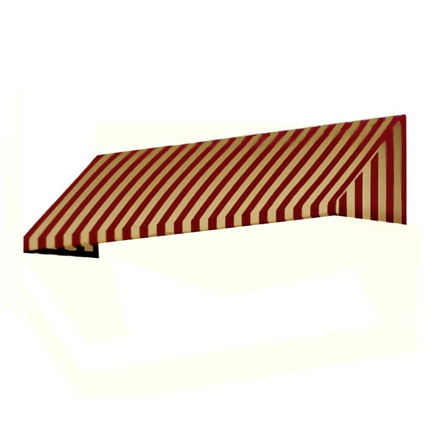 Awntech 220 5 In Wide X 36 In Projection Burgundy Tan Stripe Slope