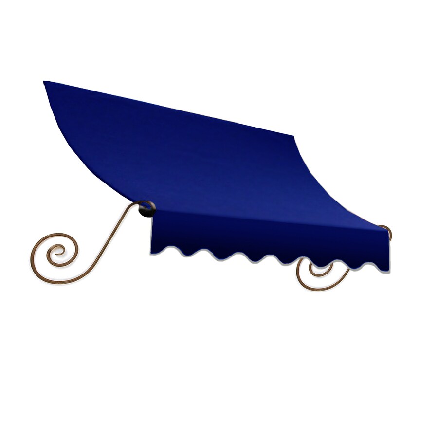 Awntech 172 5 In Wide X 12 In Projection Navy Solid Open Slope