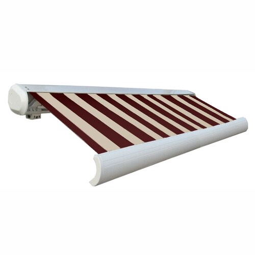 Awntech 120-in Wide x 96-in Projection Striped Slope Patio Awning in