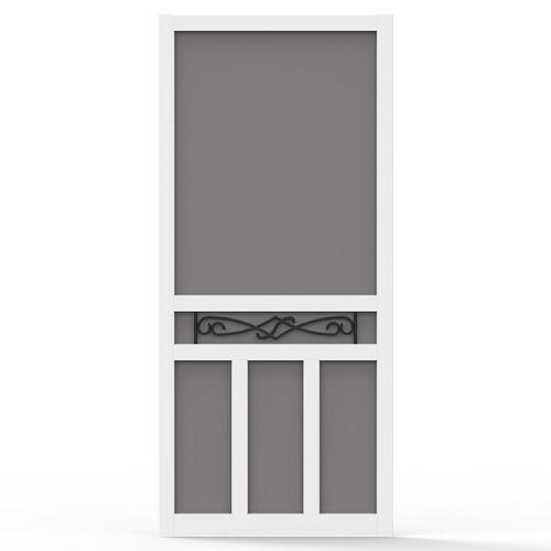 Screen Tight Santee 36in x 80in White Vinyl Frame Hinged Double TBar