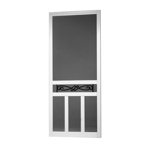 Screen Tight Santee 36in x 80in White Vinyl Frame Hinged Cross Bar