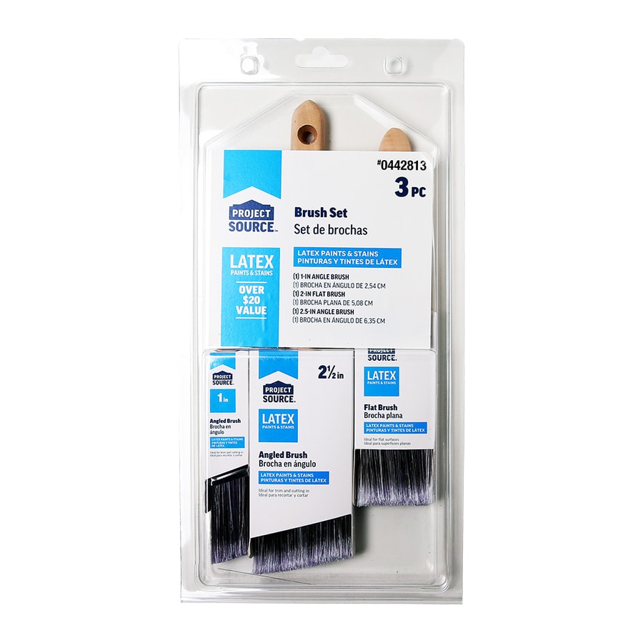 Blue Hawk 3Pack Polyester Flat and Angle 2.5in Paint Brush at