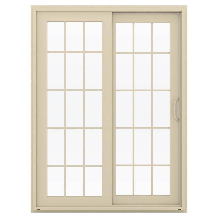 JELDWEN Simulated Divided Light Almond Vinyl RightHand Double Door