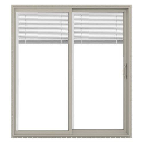 JELD-WEN 72-in x 80-in Blinds Between The Glass Desert Sand Vinyl Right