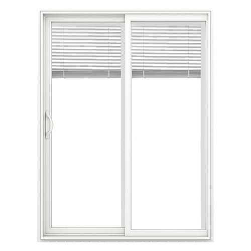 Jeld Wen 60 In X 80 In Blinds Between The Glass White Vinyl Left Hand Sliding Double Door