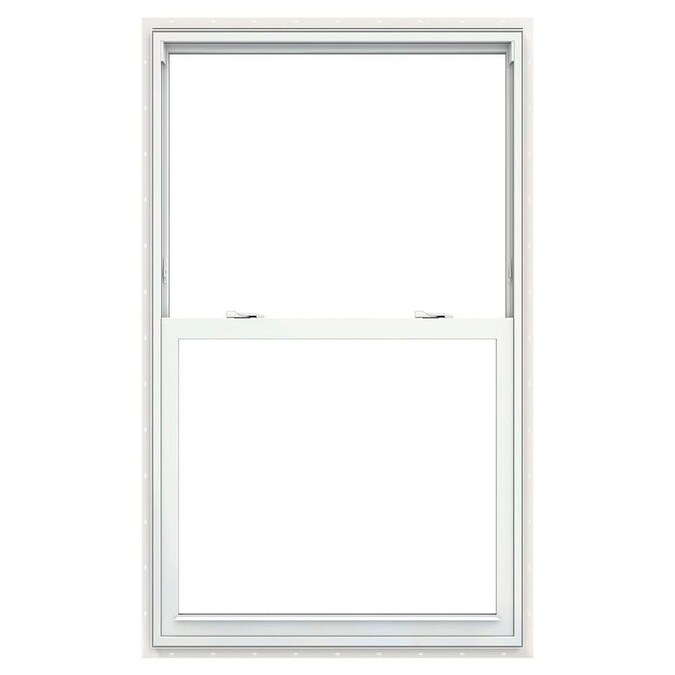 Jeld Wen Builders Vinyl 35 5 In X 59 5 In Vinyl Egress New Construction White Single Hung Window In The Single Hung Windows Department At Lowes Com