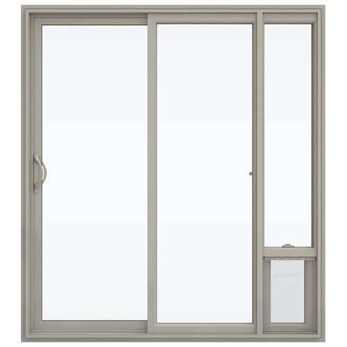 Jeld Wen Clear Glass Desert Sand Vinyl Left Hand Sliding Double