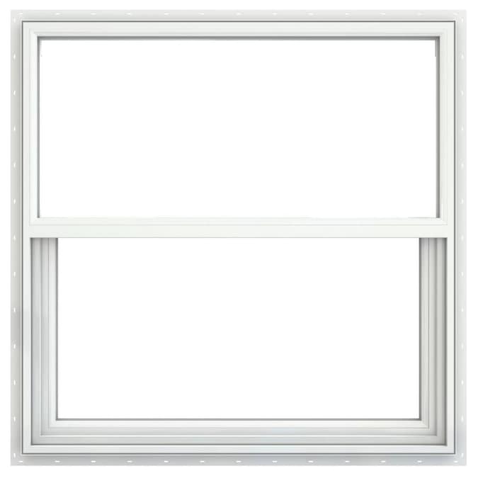 Jeld Wen Builders Vinyl 35 75 In X 37 125 In Vinyl New Construction White Single Hung Window In The Single Hung Windows Department At Lowes Com