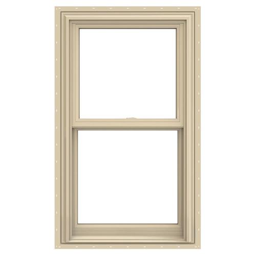 JELDWEN V2500 Vinyl New Construction Almond Exterior Double Hung