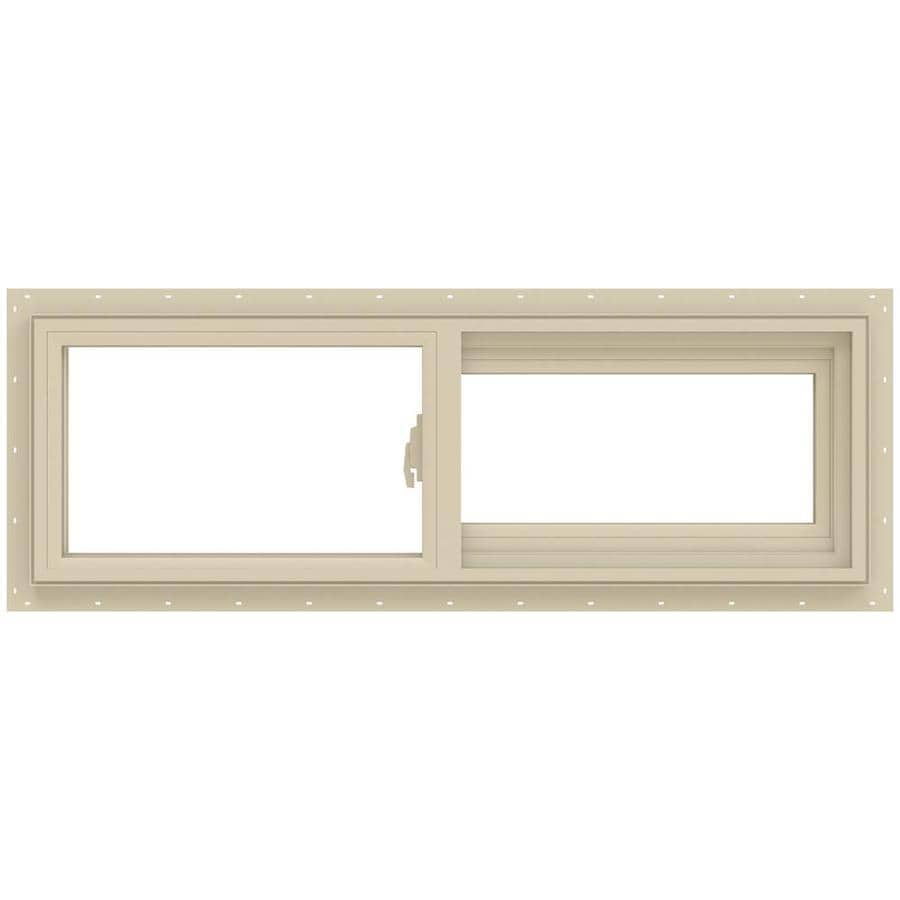 JELD-WEN V-2500 Right-Operable Vinyl New Construction Almond Exterior Sliding Window