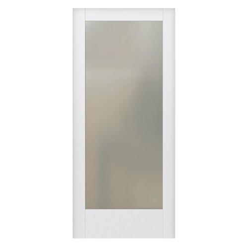 Jeld Wen Moda 1011 24 In X 80 In Primed 1 Panel Square Frosted Glass Solid Core Primed Mdf Slab 2670