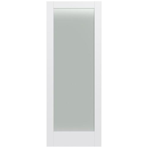 Jeld Wen Moda 1011 Primed 1 Panel Square Solid Core Frosted Glass Mdf Slab Door Common 36 In X 2517