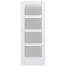Jeld Wen Interior Doors At Lowes Jeld Wen Moda 1044w Primed 4 Panel Square Solid Core Frosted Gl Wood Slab Door