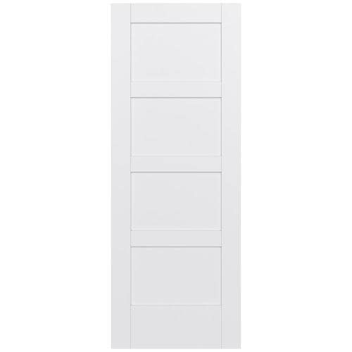 JELD-WEN MODA 1044W Primed 4 Panel Square Solid Core MDF Slab Door ...