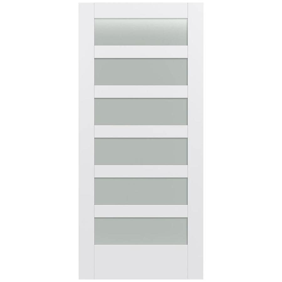 Jeld Wen Moda 1066w Primed 6 Panel Solid Core Frosted Glass Mdf