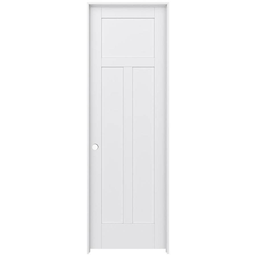 JELD-WEN MODA 1033W Primed 3-Panel Craftsman Wood Hardwood Pre-Hung Door (Common: 28-in x 96-in; Actual: 29.5625-in x 97.6875-in)