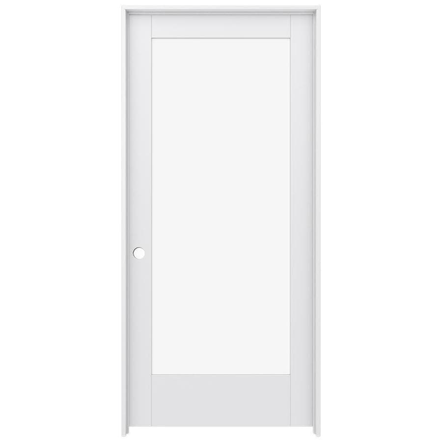 JELD-WEN MODA 1011 36-in x 80-in Primed 1-Panel Square Clear Glass ...