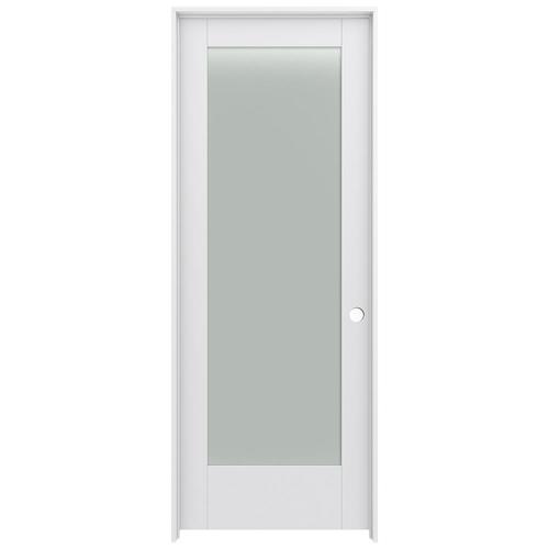 Jeld Wen Moda 1011 Primed 1 Panel Square Solid Core Frosted Glass Mdf Pre Hung Door Common 24 In X 80 In Actual 25 5625 In X 81 6875 In At