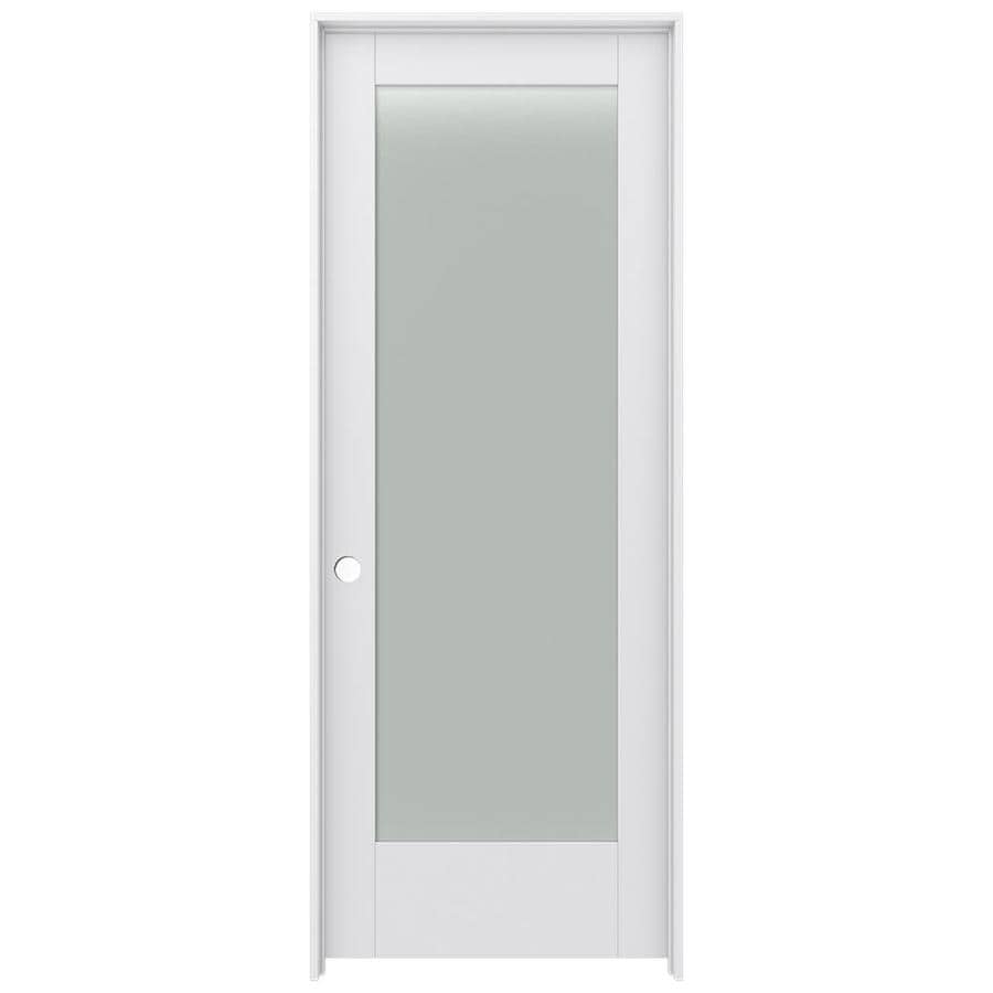 Jeld Wen Moda 1011 Primed 1 Panel Square Solid Core Frosted Glass