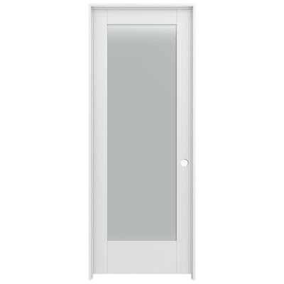 Moda 1011 Primed 1 Panel Square Solid Core Frosted Glass Mdf Pre Hung Door Common 28 In X 80 In Actual 29 5625 In X 81 6875 In