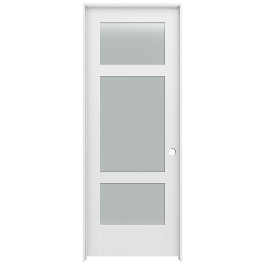 Jeld-wen Moda 1031w 32-in X 80-in Primed 3-panel Square Frosted Glass 