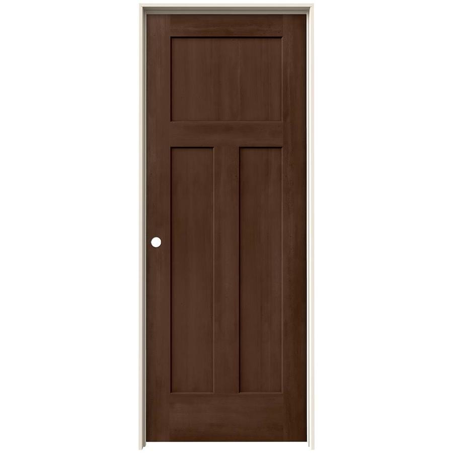 JELD-WEN Craftsman 3 Panel 24-in x 80-in Milk Chocolate 3 ...