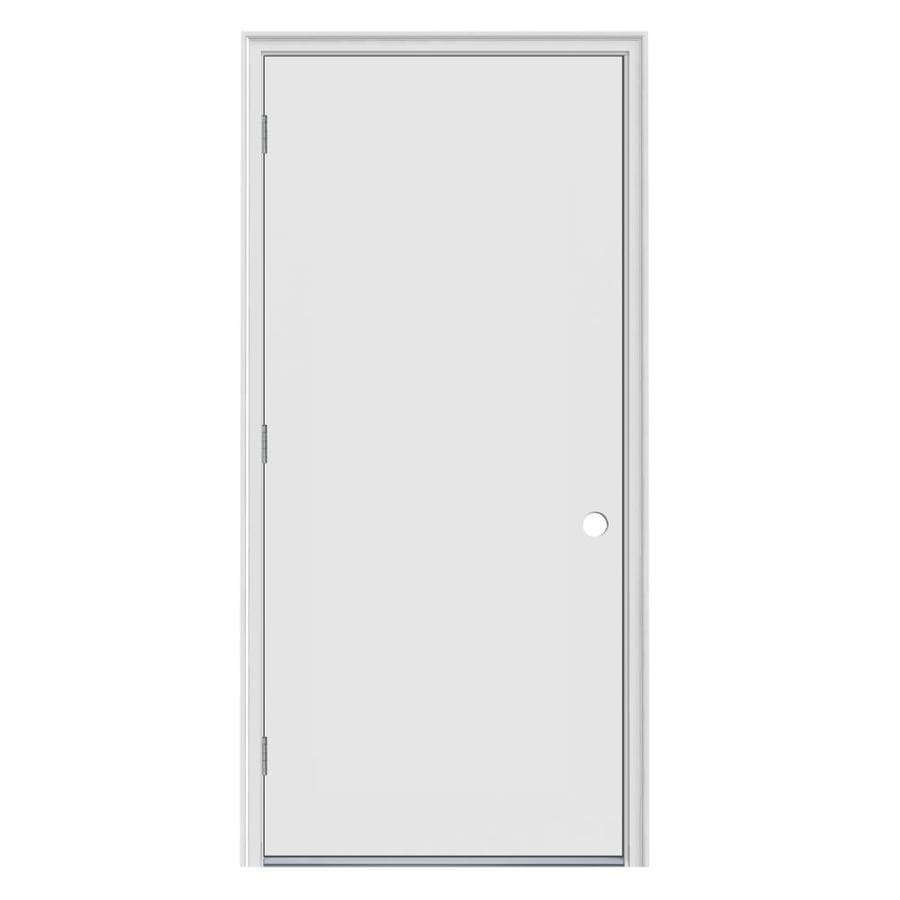 JELD-WEN Right-Hand Outswing Primed Steel Prehung Entry Door with ...