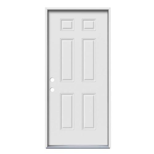 Jeld Wen 36 In X 80 In Steel Right Hand Inswing Primed Fire Rated Prehung Single Front Door In