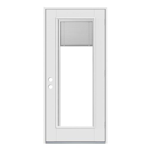 JELDWEN 32in x 80in Fiberglass Full Lite LeftHand Outswing Primed