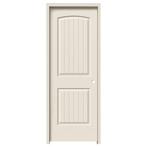 Jeld Wen Santa Fe 32 In X 80 In Primed 2 Panel Round Top Plank Hollow Core Primed Molded 7900