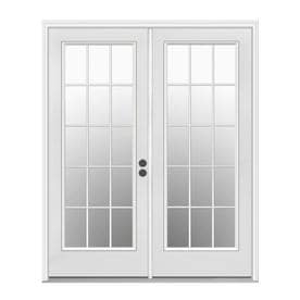 Patio Doors At Lowes Jeld Wen Simulated Divided Light Primed Steel French Patio Door With Insulating Core Common