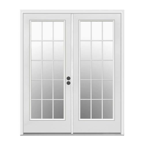 JELDWEN 72in x 80in External Grilles Primed Steel LeftHand Inswing