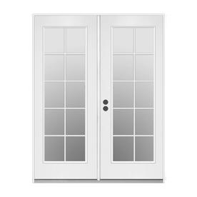 Jeld Wen Exterior Doors At Lowes Jeld Wen French Simulated Divided Light Primed Steel Patio Door With Insulating Core Common