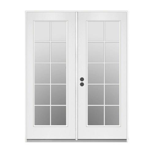 JELDWEN 60in x 80in External Grilles Primed Steel RightHand Inswing