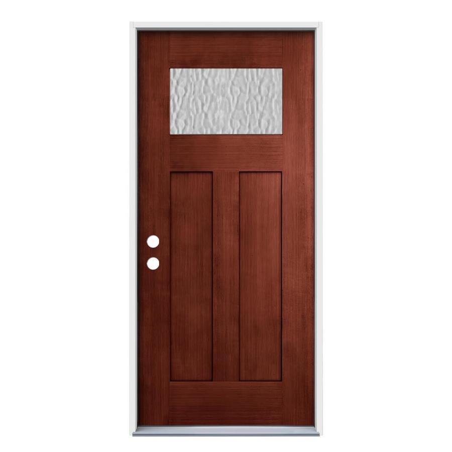 JELDWEN Craftsman Privacy Glass RightHand Inswing Black Cherry