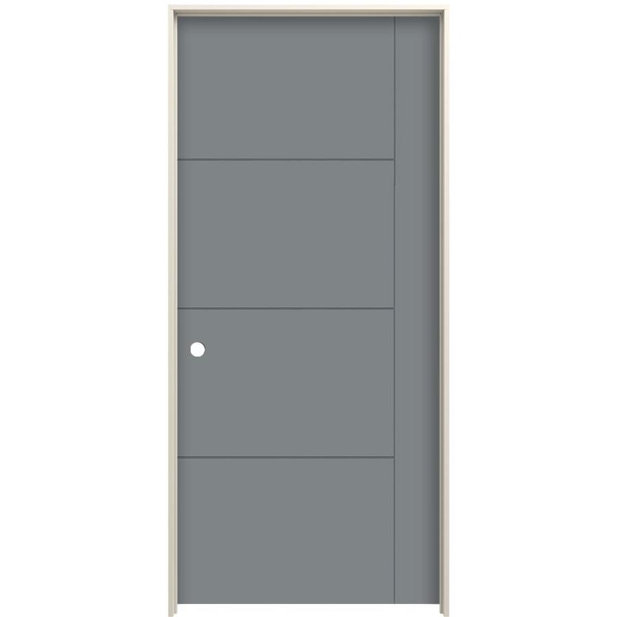 JELD-WEN Studio SL130 30-in x 80-in Graphite 5-Panel Square Solid Core ...