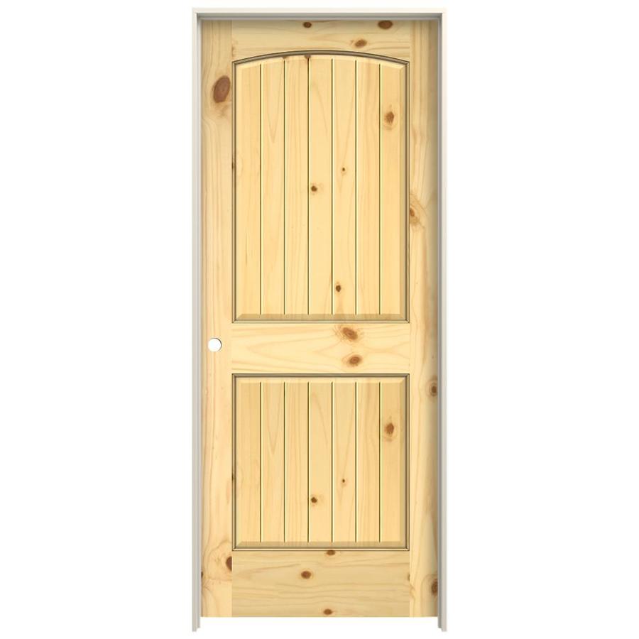 Jeld Wen 0028v Unfinished 2 Panel Round Top Plank Wood