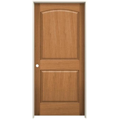 JELD-WEN 0028 24-in x 80-in Unfinished 2-Panel Round Top Unfinished Oak ...