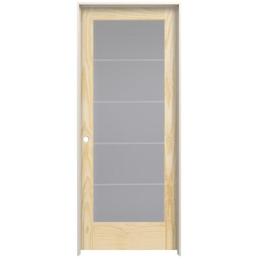 Jeld Wen 1501 Strada Unfinished Frosted Glass Wood Pine Pre Hung