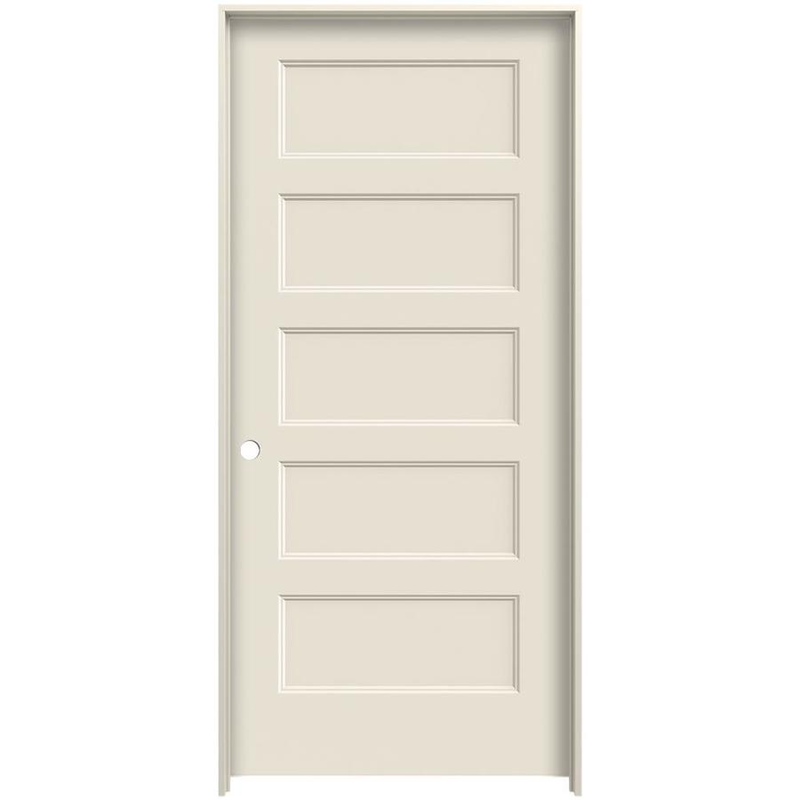 Jeld Wen Conmore Primed 5 Panel Flat Solid Core Molded Composite