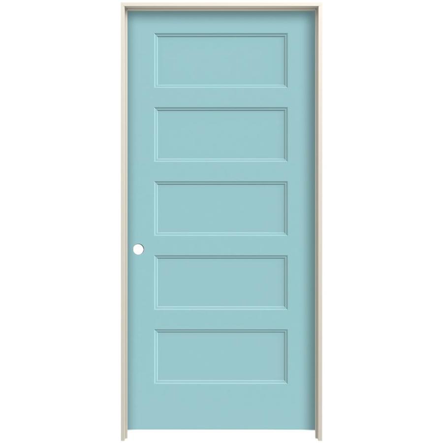 Jeld Wen Conmore Sea Mist 5 Panel Flat Solid Core Molded Composite