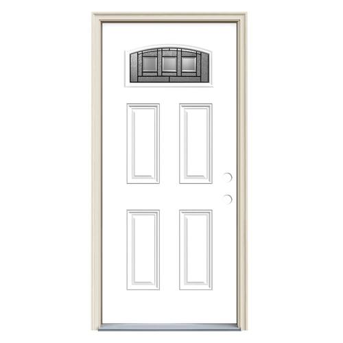 Jeld Wen Craftsman 36 In X 80 In Fiberglass 1 4 Lite Left Hand Inswing Modern White Painted