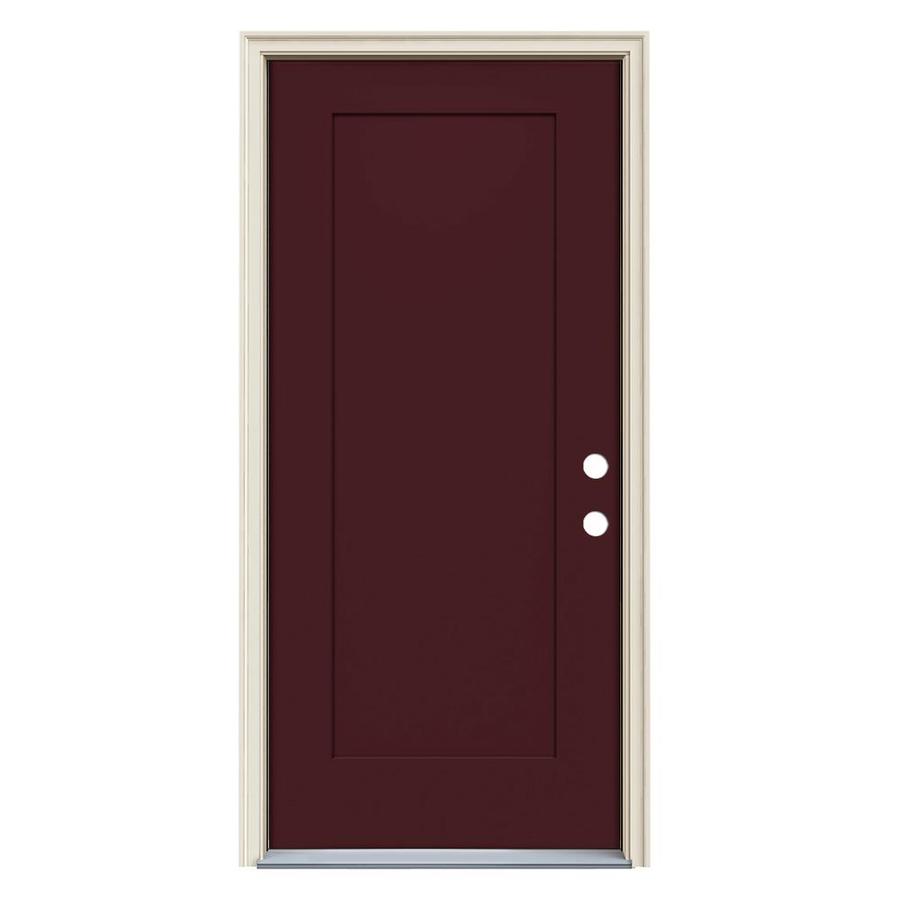 JELDWEN LeftHand Inswing Currant Painted Steel Prehung Entry Door