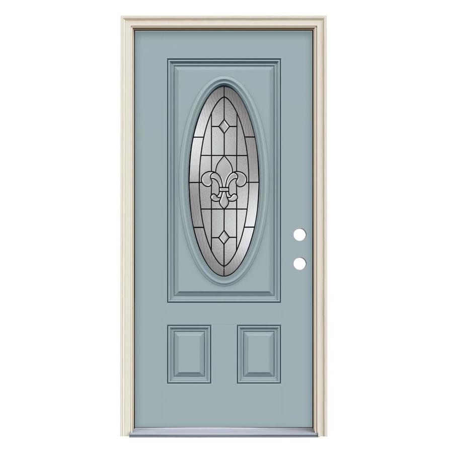 JELDWEN Nola Oval Lite Decorative Glass LeftHand Inswing Serenity