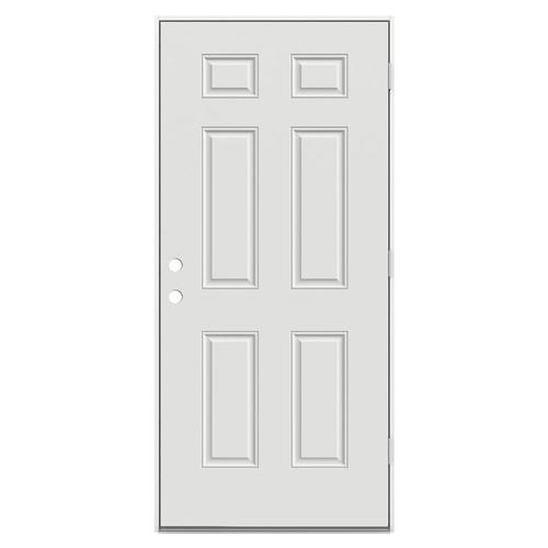 Jeld Wen Left Hand Outswing Primed Steel Prehung Entry Door With