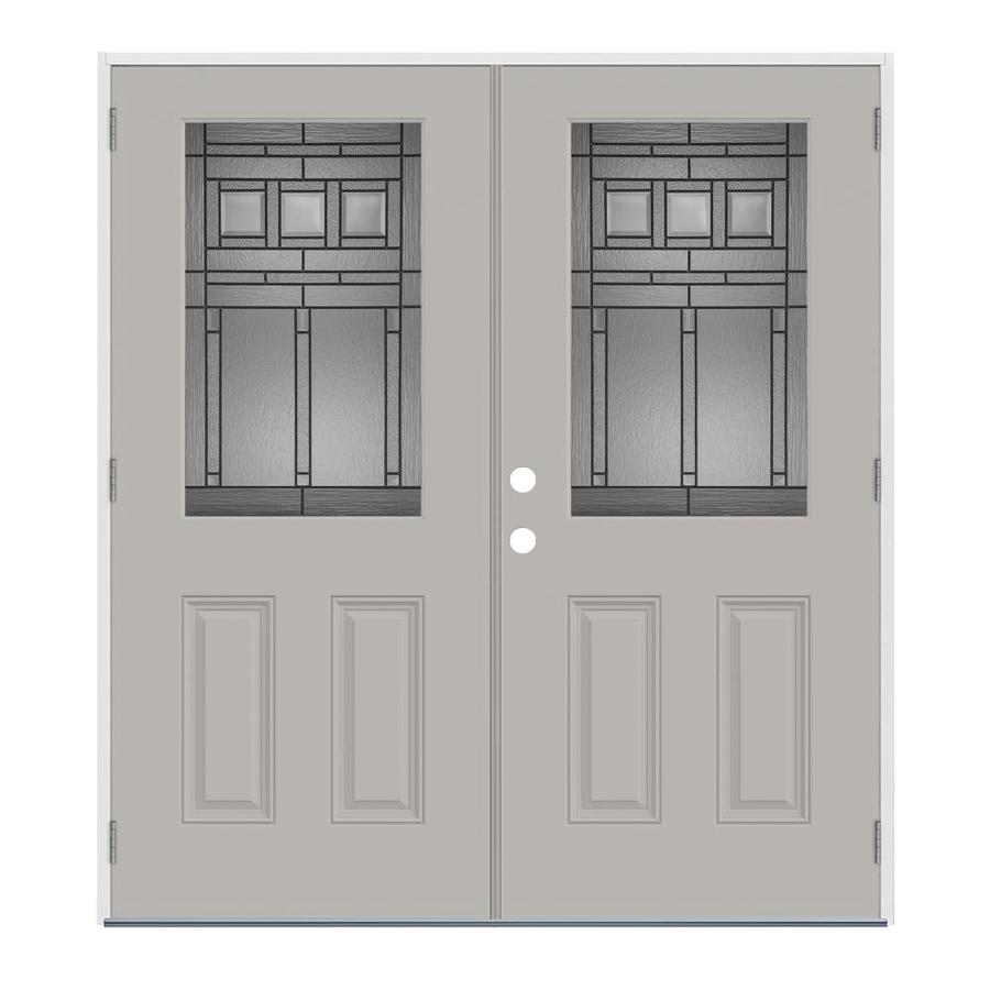 JELDWEN Craftsman Half Lite Decorative Glass LeftHand Outswing Ash