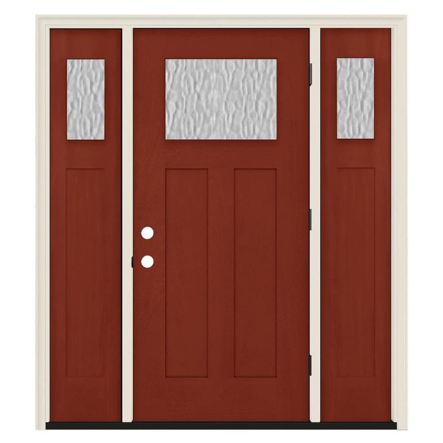Jeld Wen Craftsman Privacy Glass Left Hand Outswing Black Cherry