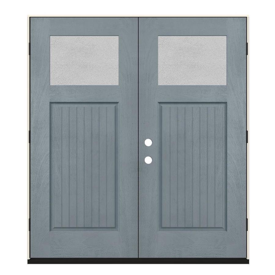 Jeld Wen Craftsman Privacy Glass Left Hand Outswing Stone Stained