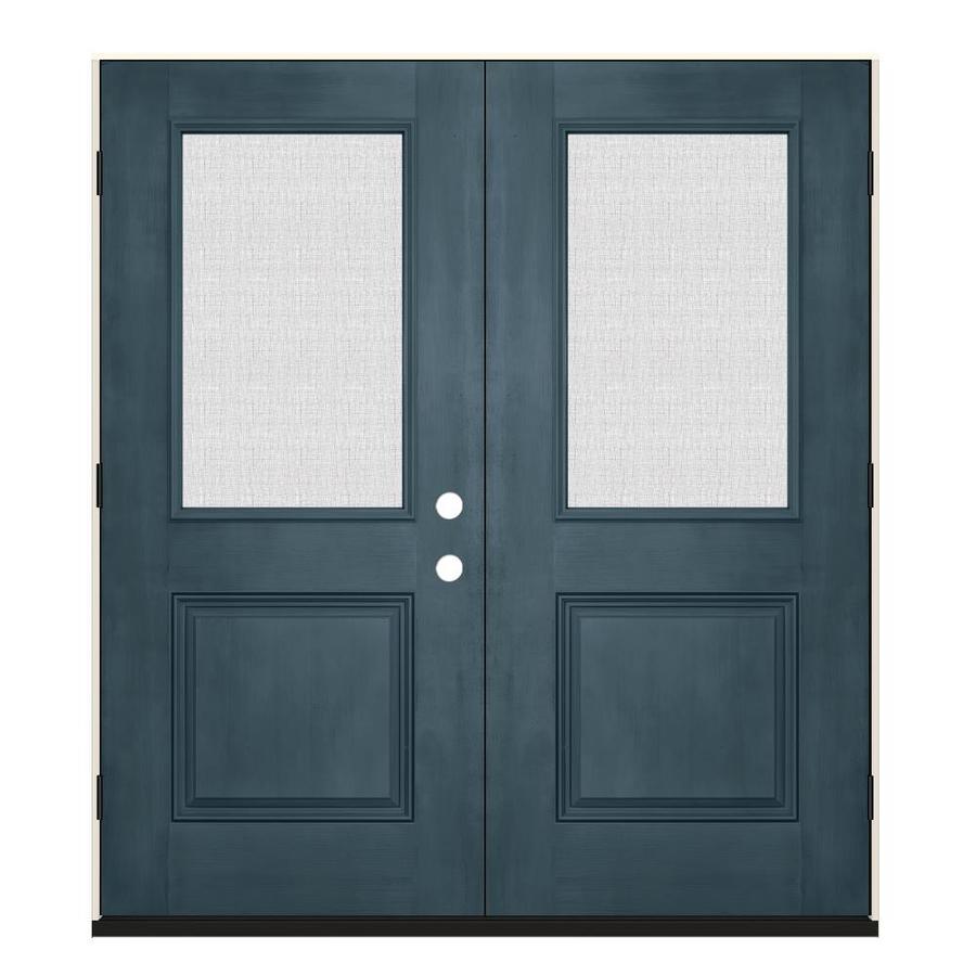 JELDWEN Half Lite Privacy Glass RightHand Outswing Denim Painted